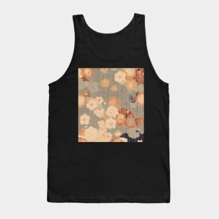 Traditional Floral Kimono Pattern Tank Top